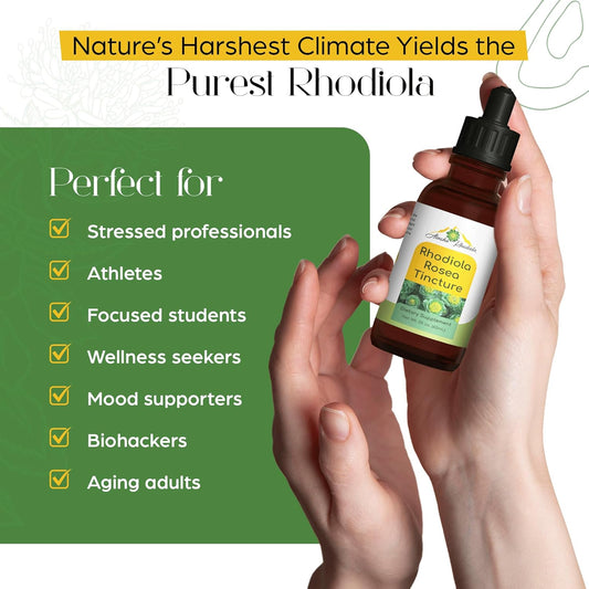 Tintura de Rhodiola Rosea – Apoyo Natural para el Estrés y la Energía (2 oz)