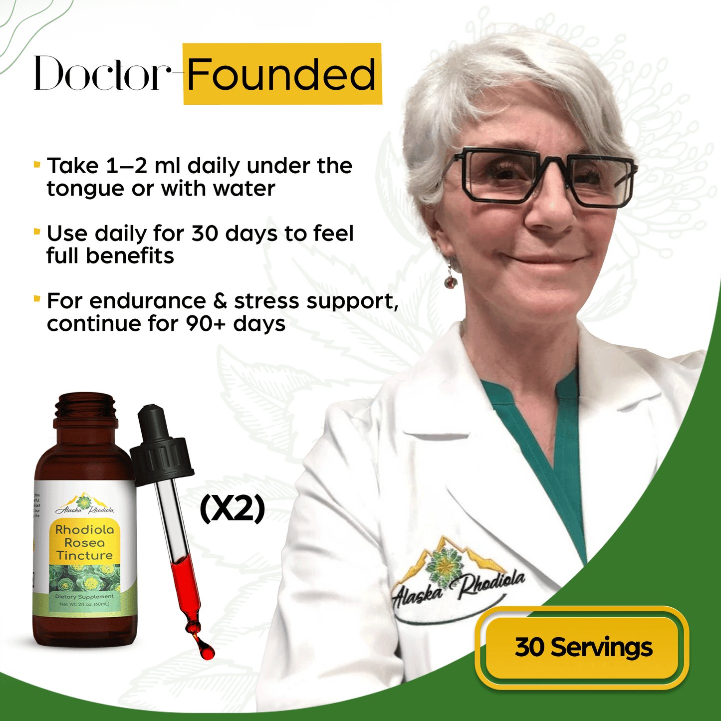 Tintura de Rhodiola Rosea – Apoyo Natural para el Estrés y la Energía (2 oz)
