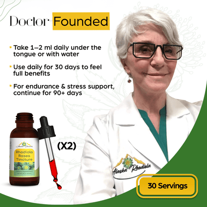 Tintura de Rhodiola Rosea – Apoyo Natural para el Estrés y la Energía (2 oz)